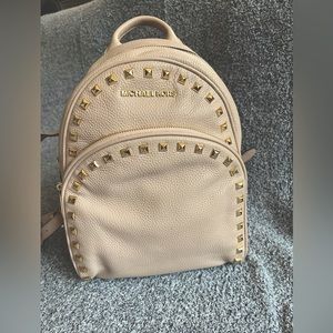 Michael Kors Leather Gold Studded Backpack